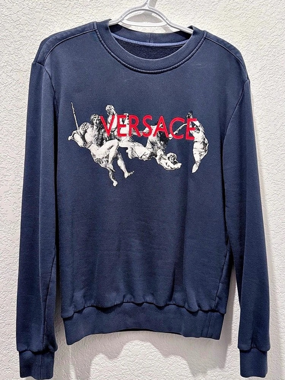 Versace Graphic Sweatshirt in Navy Blue Size Small